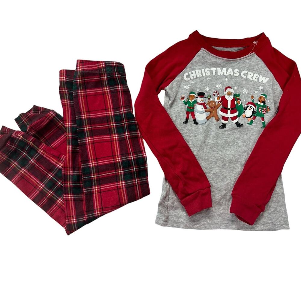 The Children’s Place Christmas Pajamas PJs Boys/Girls Plaid Santa Size 4T
